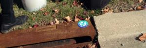 Label affixed on a storm drain in Powell, Ohio.