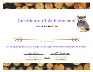 scavenger hunt certificate